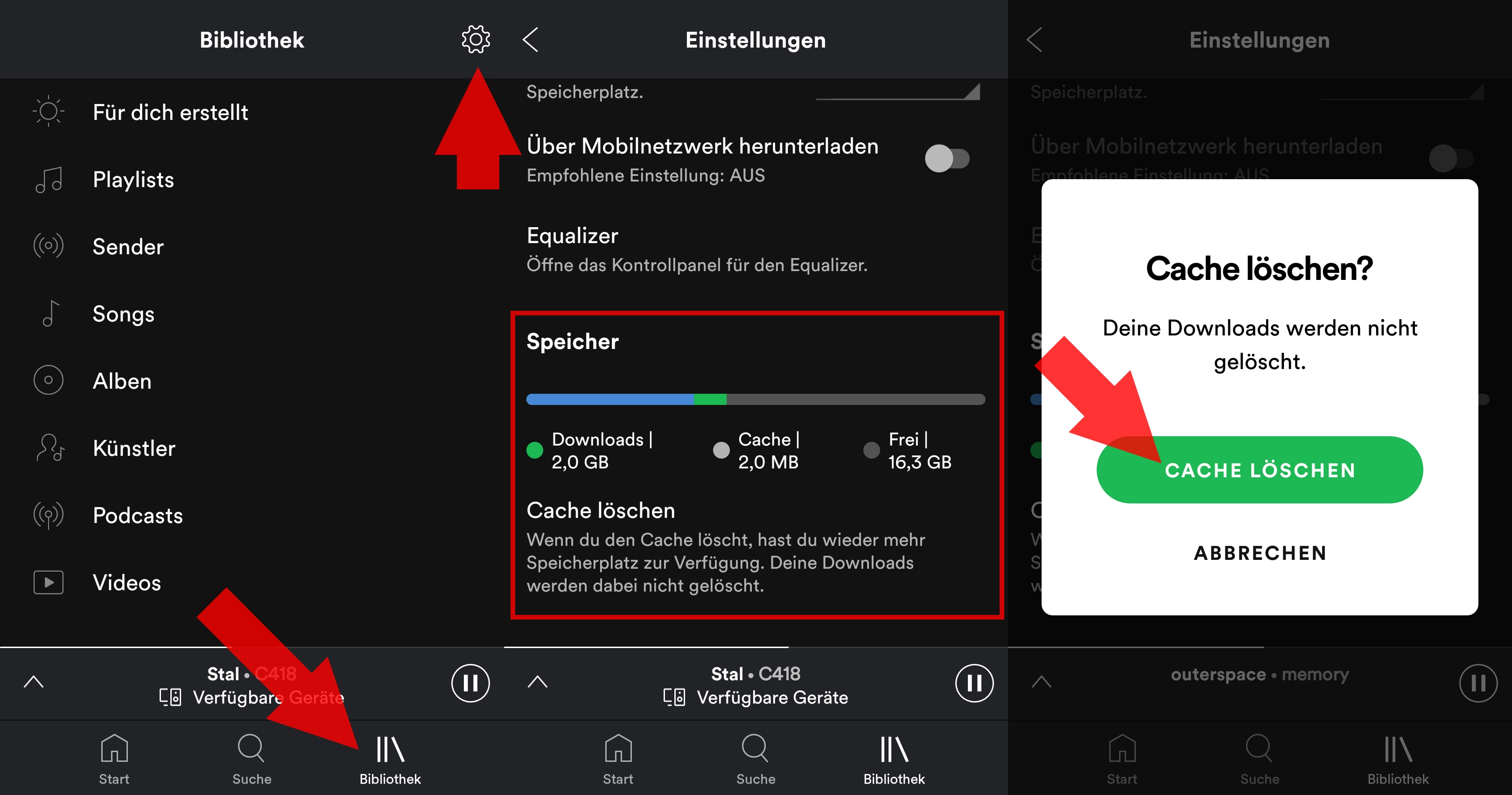 Löschen Sie den Spotify-Cache, um Probleme mit der Wiedergabe zu beheben.
Der Spotify-Cache speichert temporäre Dateien auf Ihrem Gerät.