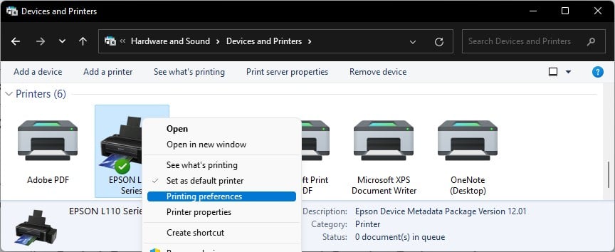 Öffnen Sie die Systemsteuerung auf Ihrem Computer
Gehen Sie zu Geräte und Drucker oder Drucker und Scanner